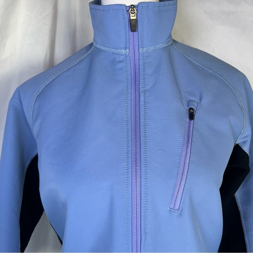 IBEX Women's Merino Wool WindBlock Zip-Up Run Jacket Light Purple & Black Small - Picture 2 of 7